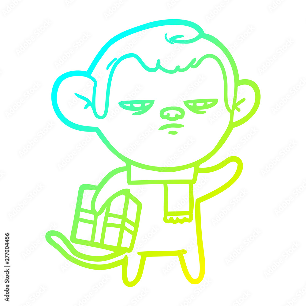 cold gradient line drawing cartoon monkey cold gradient line drawing cartoon monkey