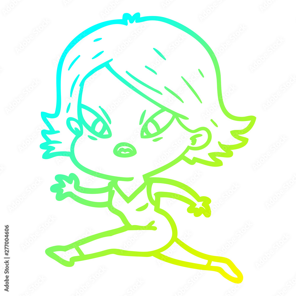 cold gradient line drawing cartoon stressed woman cold gradient line drawing cartoon stressed woman