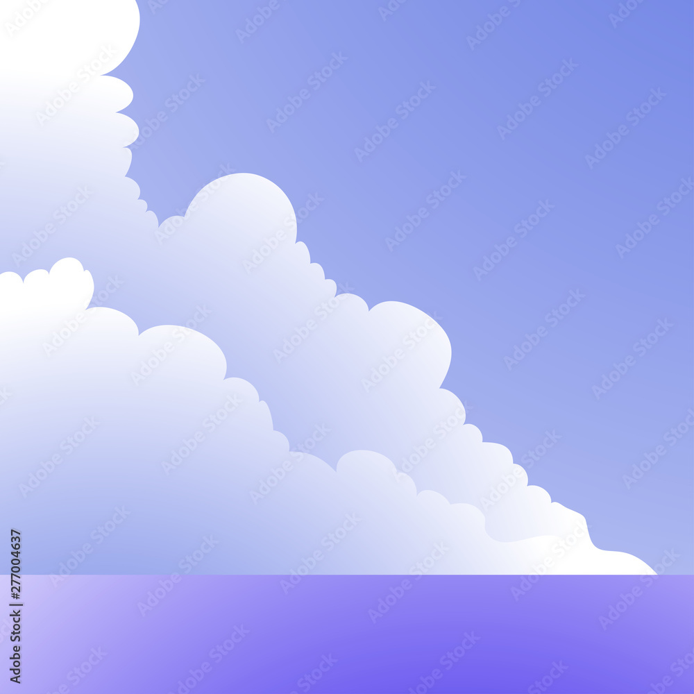 Vector illustration of clouds in the blue sky during the day. for banner, website, design and background
