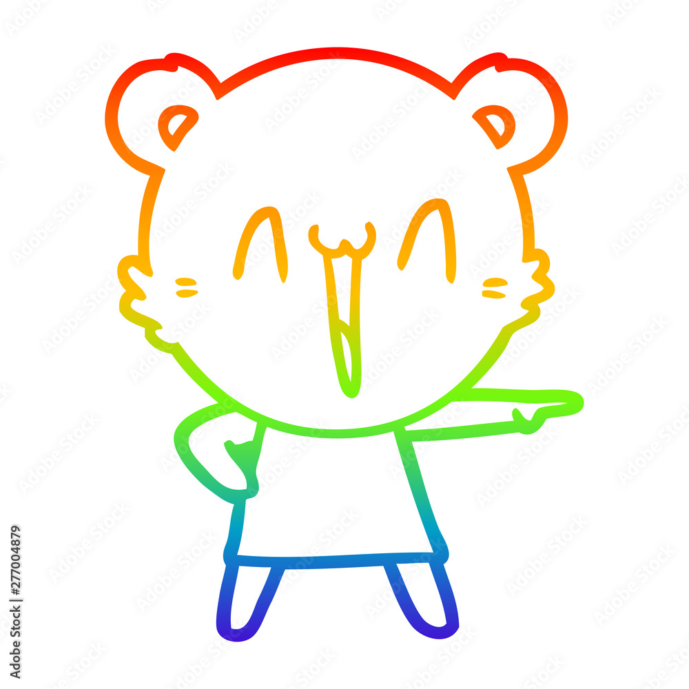 rainbow gradient line drawing happy bear cartoon rainbow gradient line drawing happy bear cartoon