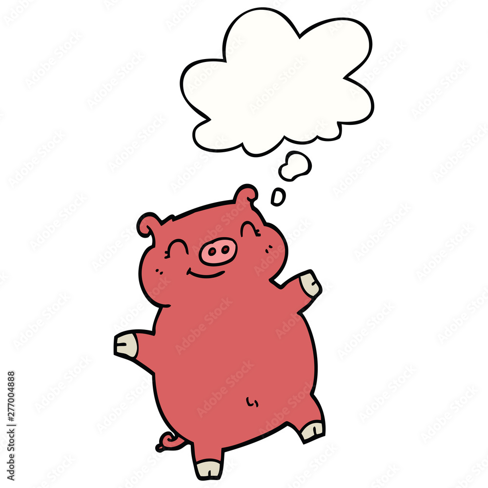cartoon pig and thought bubble cartoon pig and thought bubble