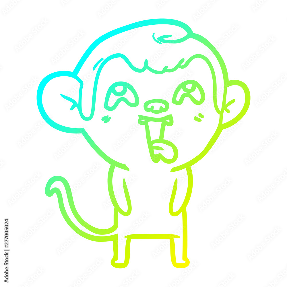 cold gradient line drawing crazy cartoon monkey cold gradient line drawing crazy cartoon monkey