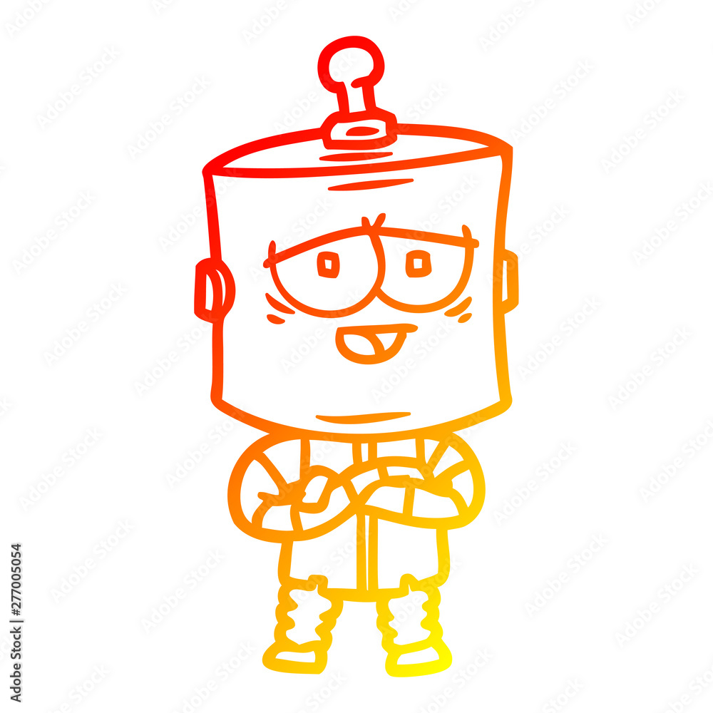 warm gradient line drawing cartoon robot warm gradient line drawing cartoon robot