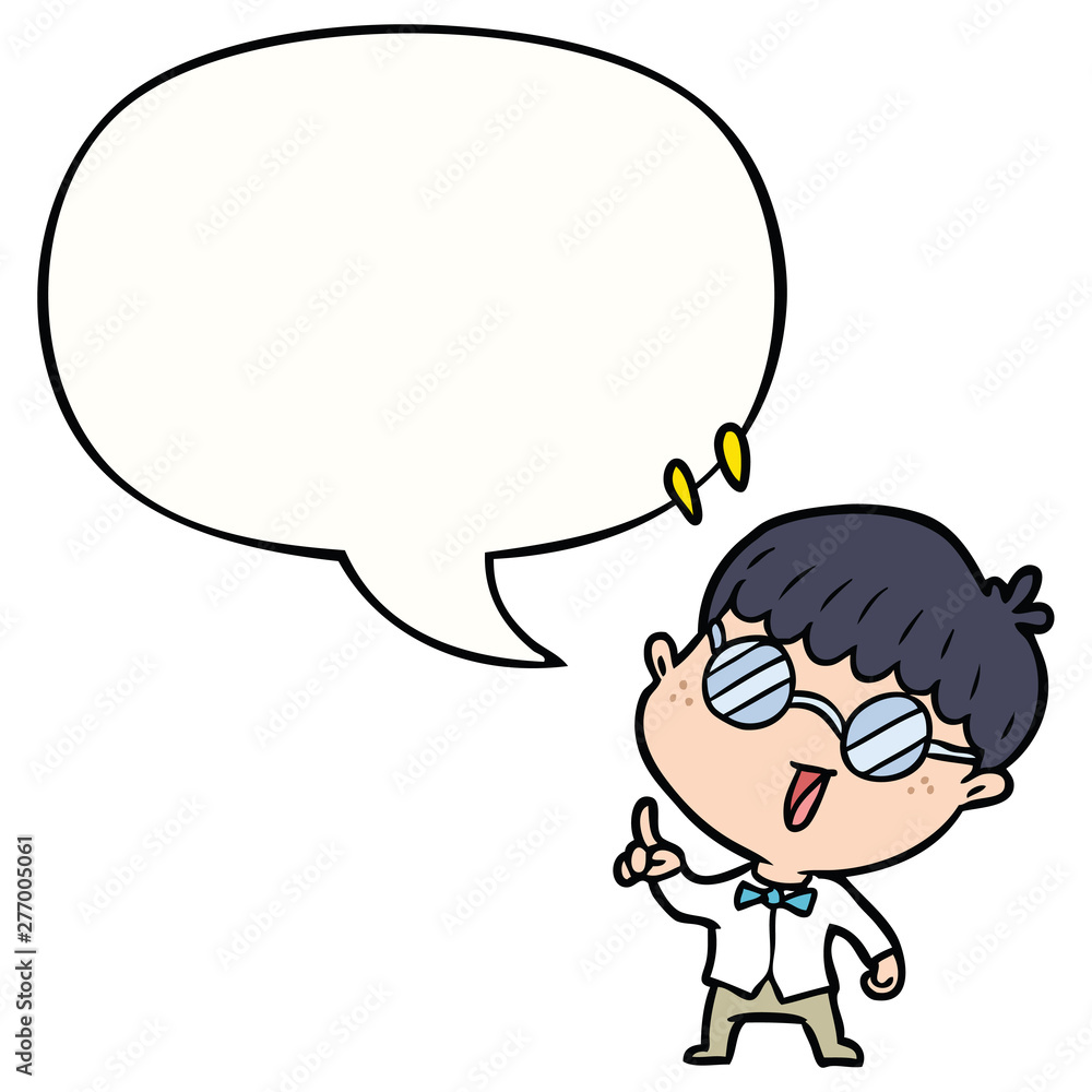 cartoon clever boy and idea and speech bubble cartoon clever boy and idea and speech bubble