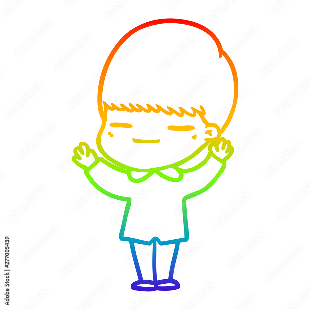 rainbow gradient line drawing cartoon smug boy rainbow gradient line drawing cartoon smug boy