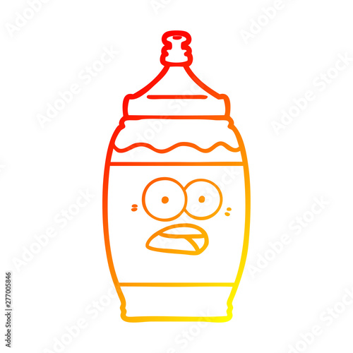 warm gradient line drawing cartoon sports drink