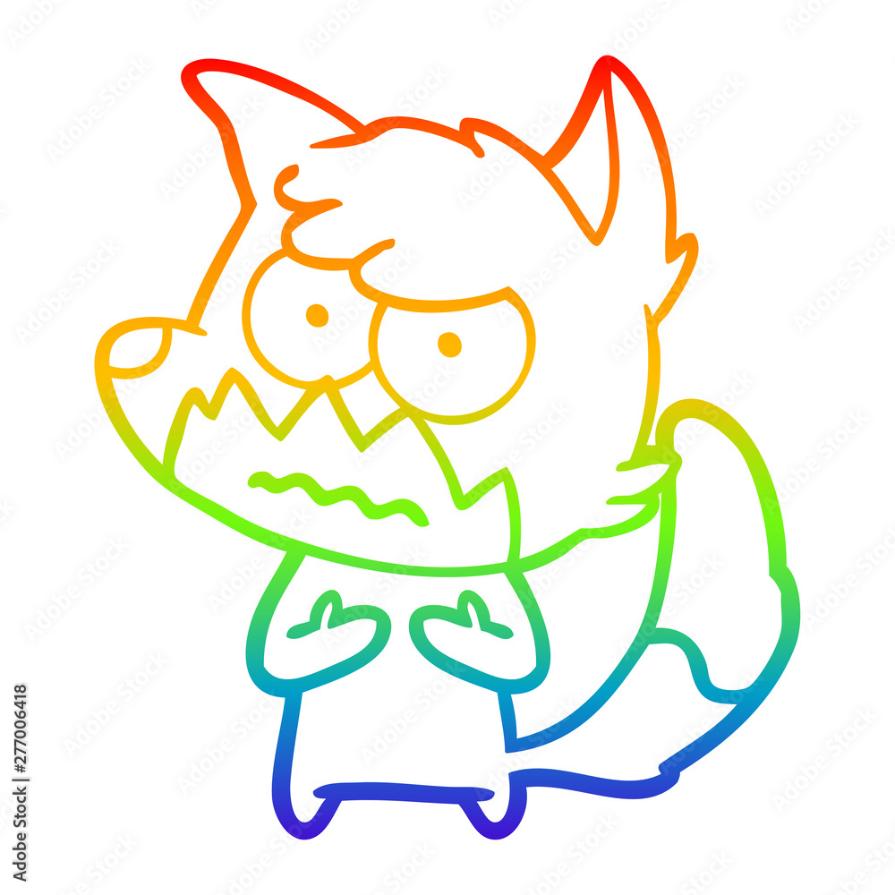 rainbow gradient line drawing cartoon annoyed fox rainbow gradient line drawing cartoon annoyed fox