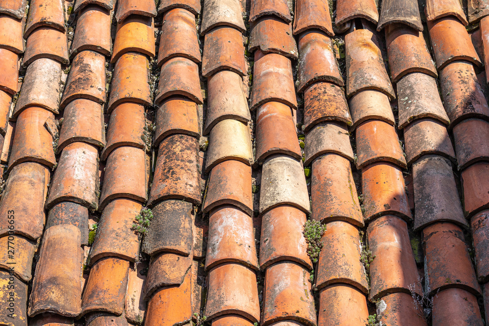 Red ceramic tiles