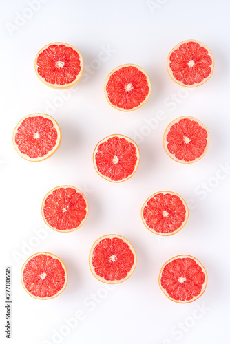Fresh grapefruits isolated on white background