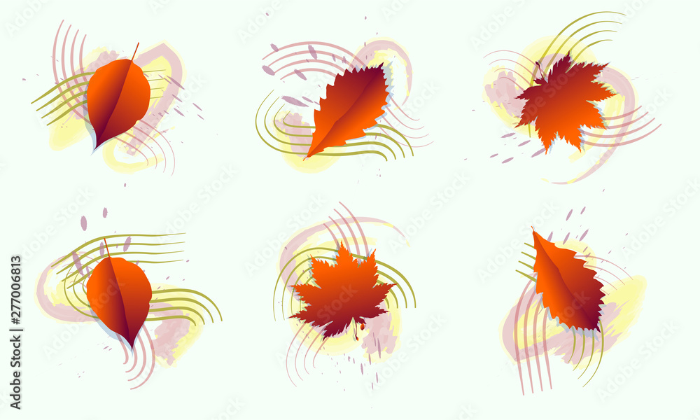 Autumn Background abstract color Orange Sale Final. Autumn leaves Vector