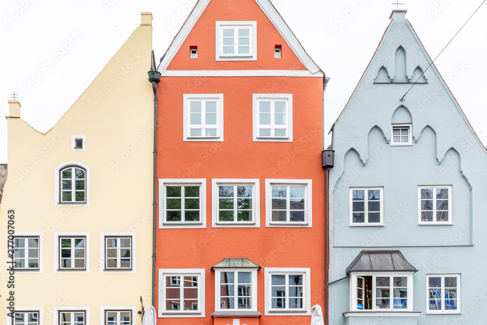 typical facades of german old houses in baviera