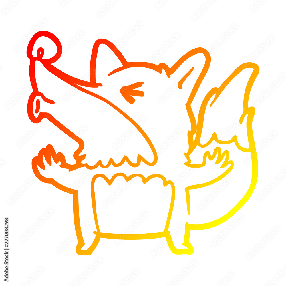 warm gradient line drawing halloween werewolf howling warm gradient line drawing halloween werewolf howling