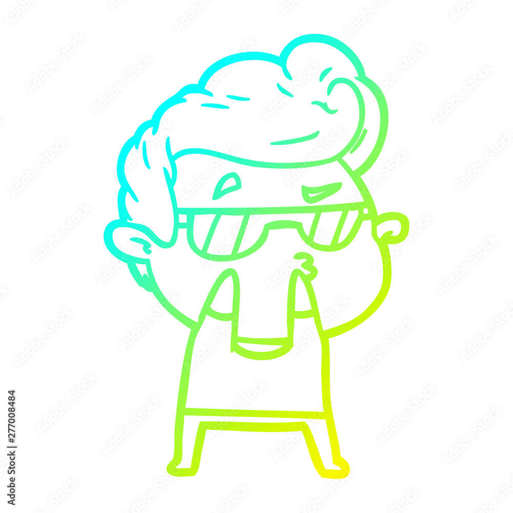 cold gradient line drawing cartoon cool guy cold gradient line drawing cartoon cool guy