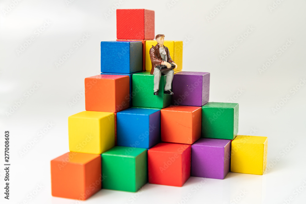 Building Blocks on table with white background Building Blocks on table with white background