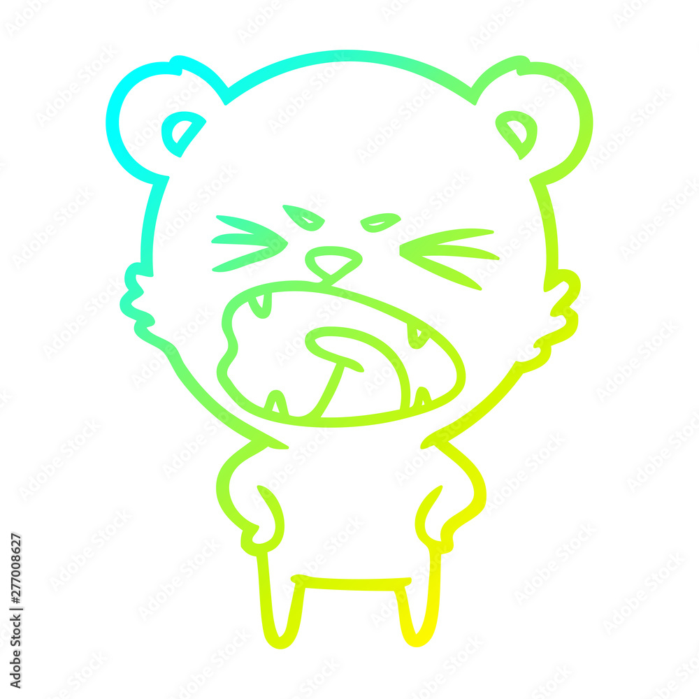 cold gradient line drawing angry cartoon bear cold gradient line drawing angry cartoon bear