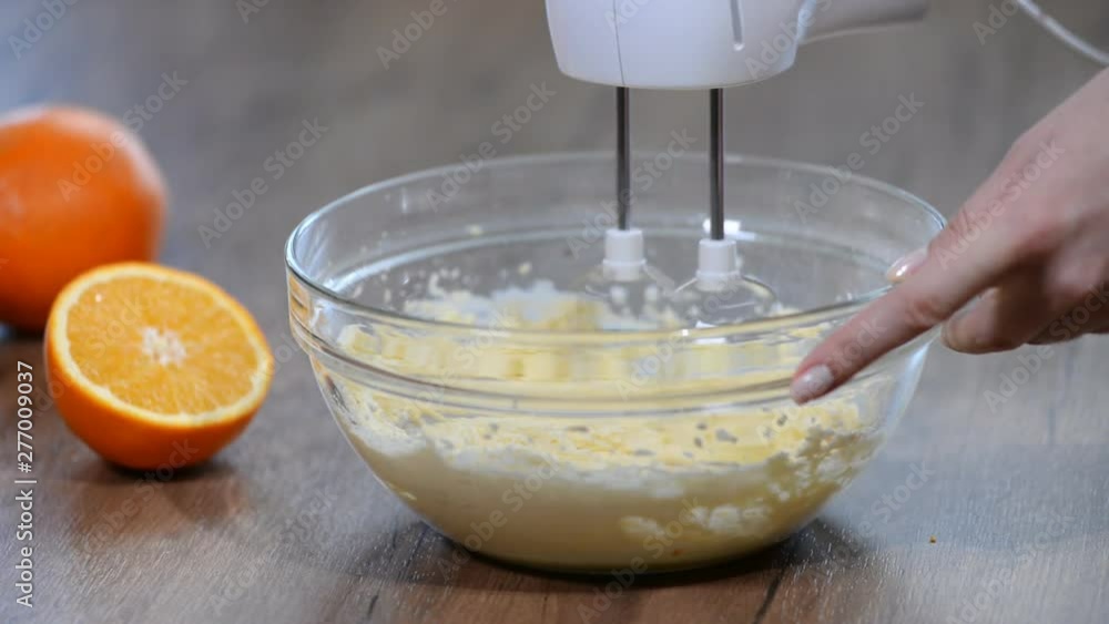 Electric hand mixer with buttercream Electric hand mixer with buttercream