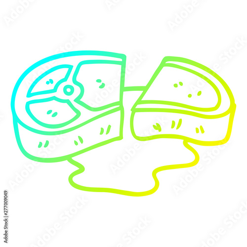 cold gradient line drawing cartoon well cooked meat
