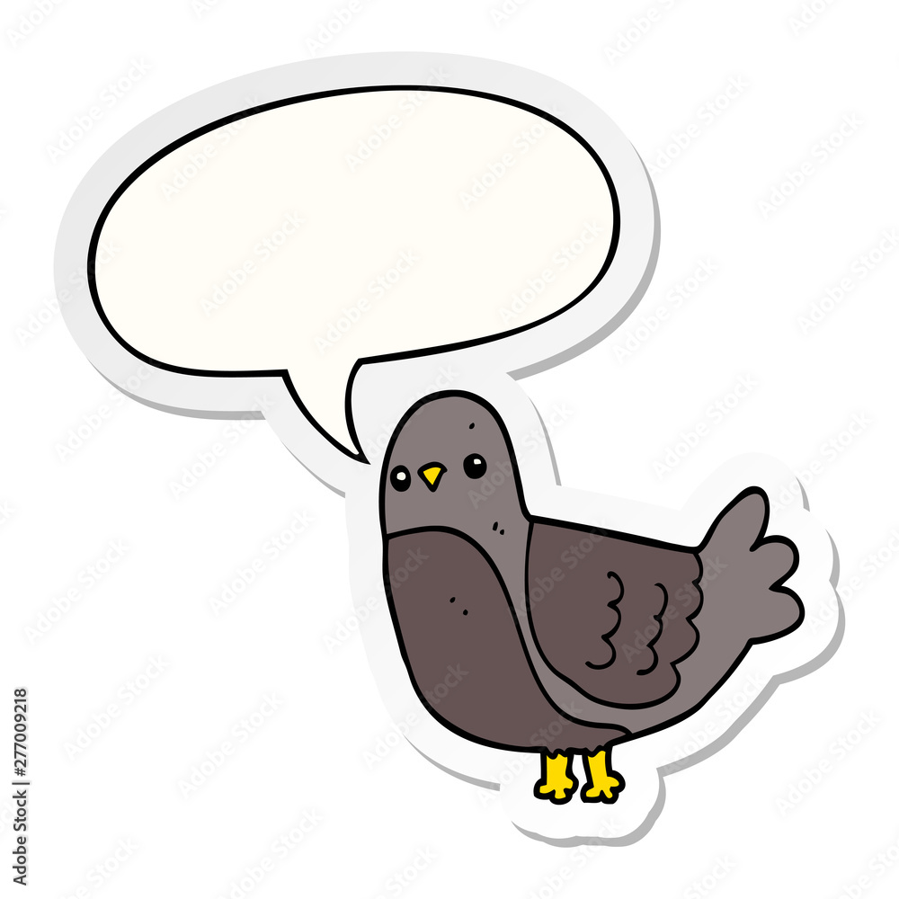 cartoon bird and speech bubble sticker cartoon bird and speech bubble sticker