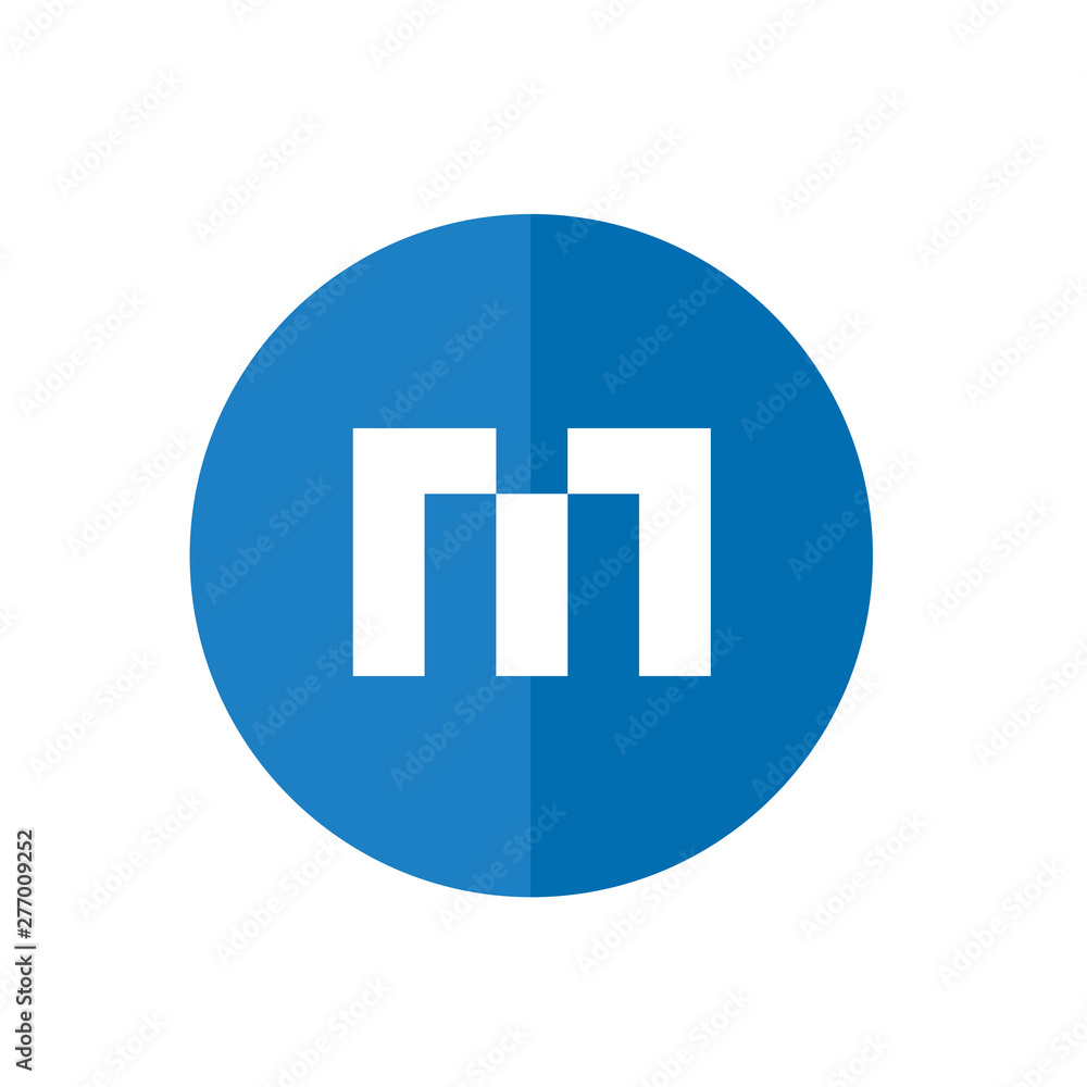 Abstract Letter M Icon, Blue Color, Technology Design Concept Abstract Letter M Icon, Blue Color, Technology Design Concept