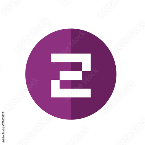 Digital Letter Z Logo Icon, Technology Design Concept, Simple Flat Icon - Vector