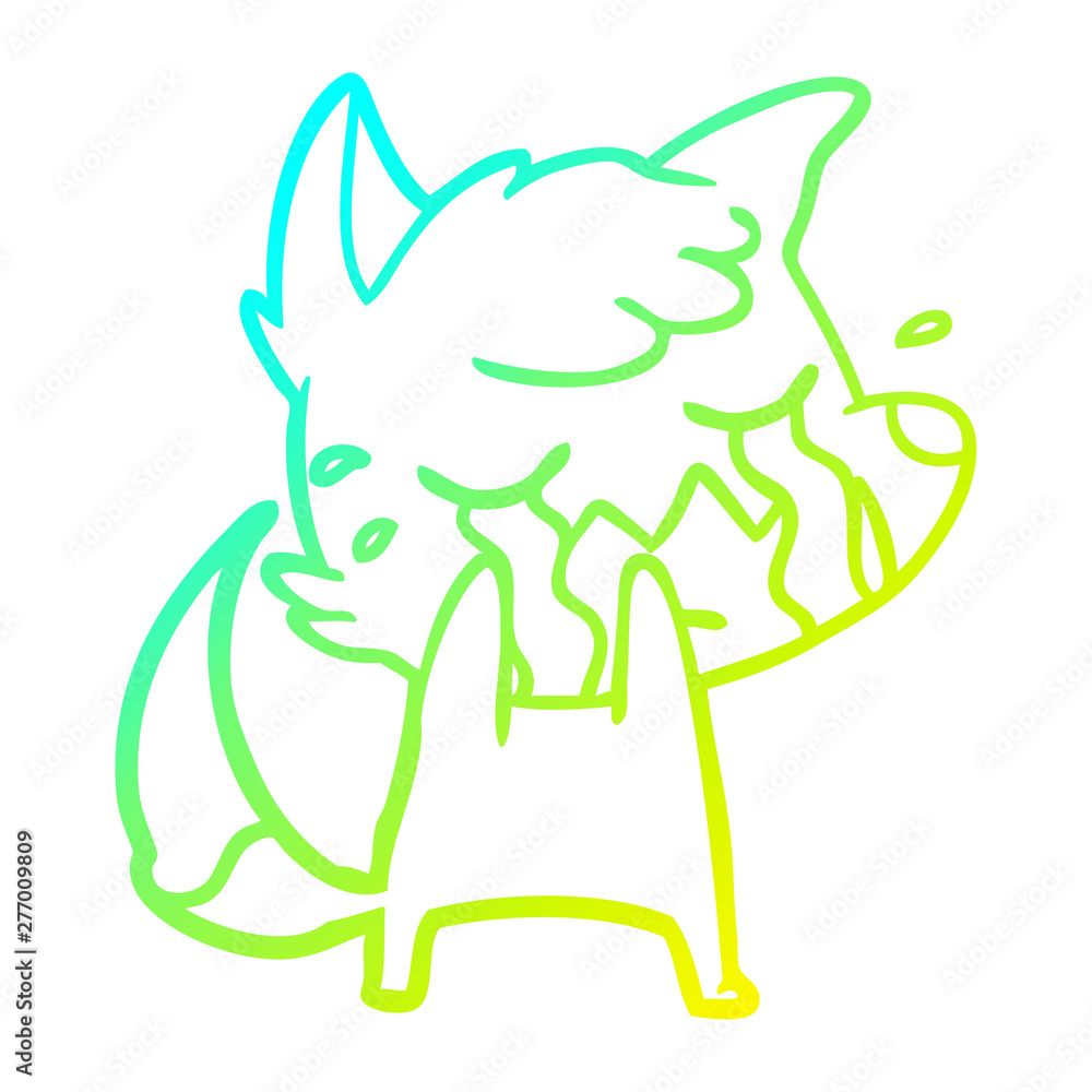 cold gradient line drawing crying fox cartoon cold gradient line drawing crying fox cartoon
