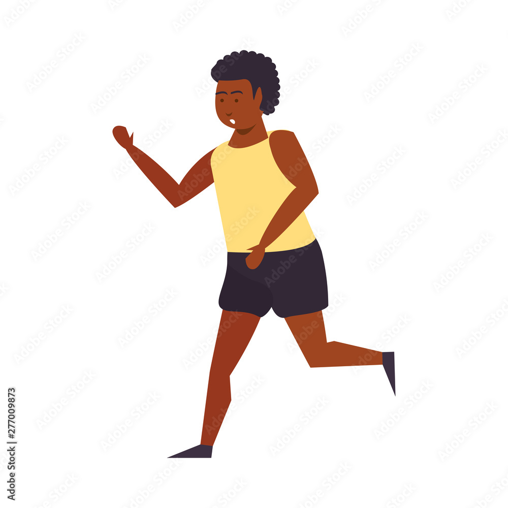 Fitness man running isolated cartoon Fitness man running isolated cartoon