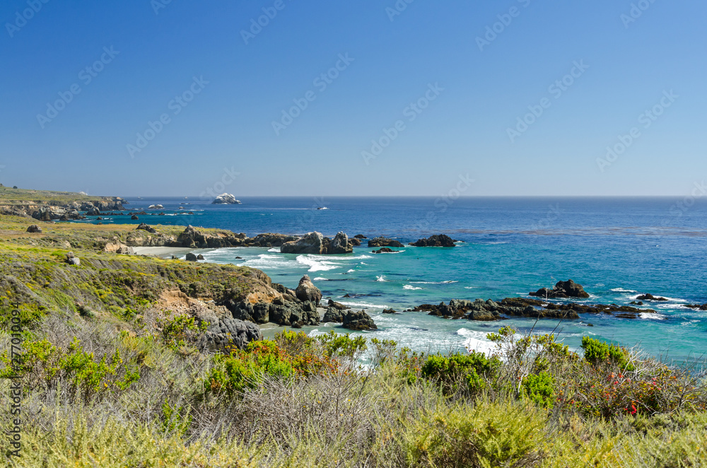 Beautiful rugged coastline at the Pacific Ocean in California, United States Beautiful rugged coastline at the Pacific Ocean in California, United States