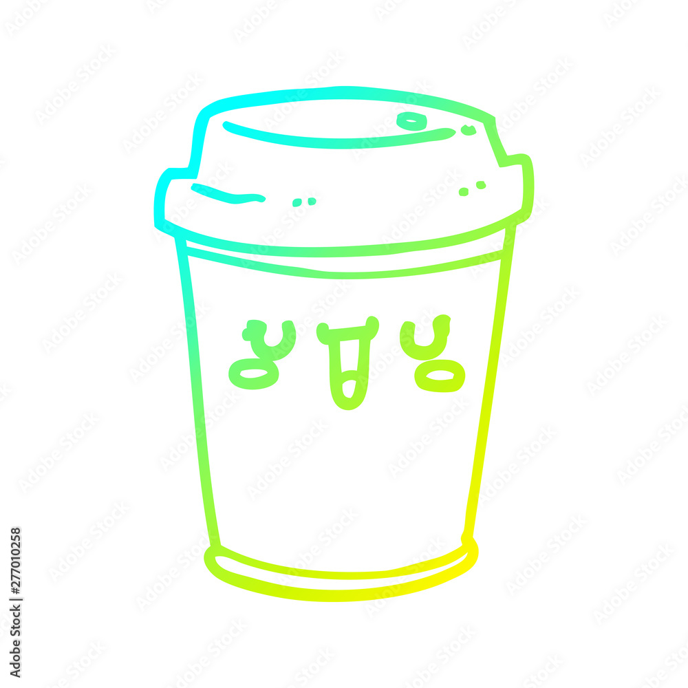 cold gradient line drawing cartoon take out coffee cold gradient line drawing cartoon take out coffee