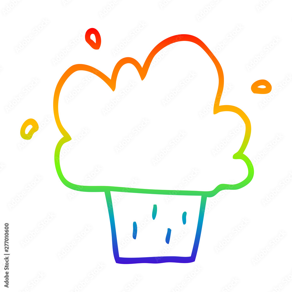 rainbow gradient line drawing cartoon cupcake rainbow gradient line drawing cartoon cupcake