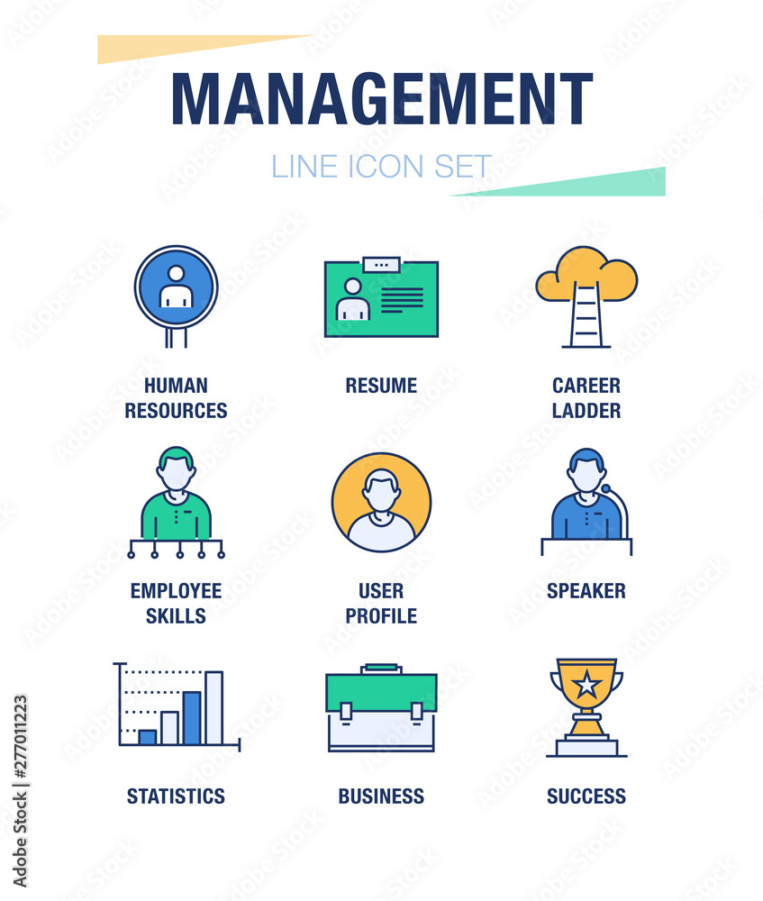 MANAGEMENT LINE ICON SET MANAGEMENT LINE ICON SET