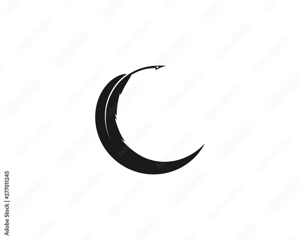 Obraz premium feather logo vector template