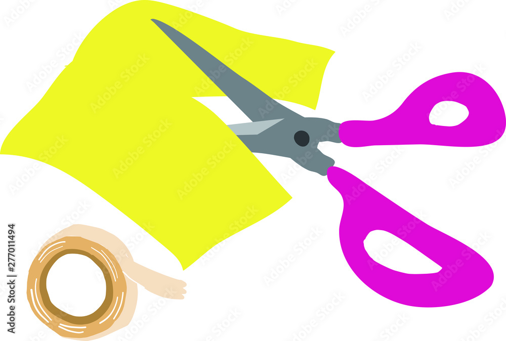 はさみとテープ 工作のイラスト Stock Vector Adobe Stock