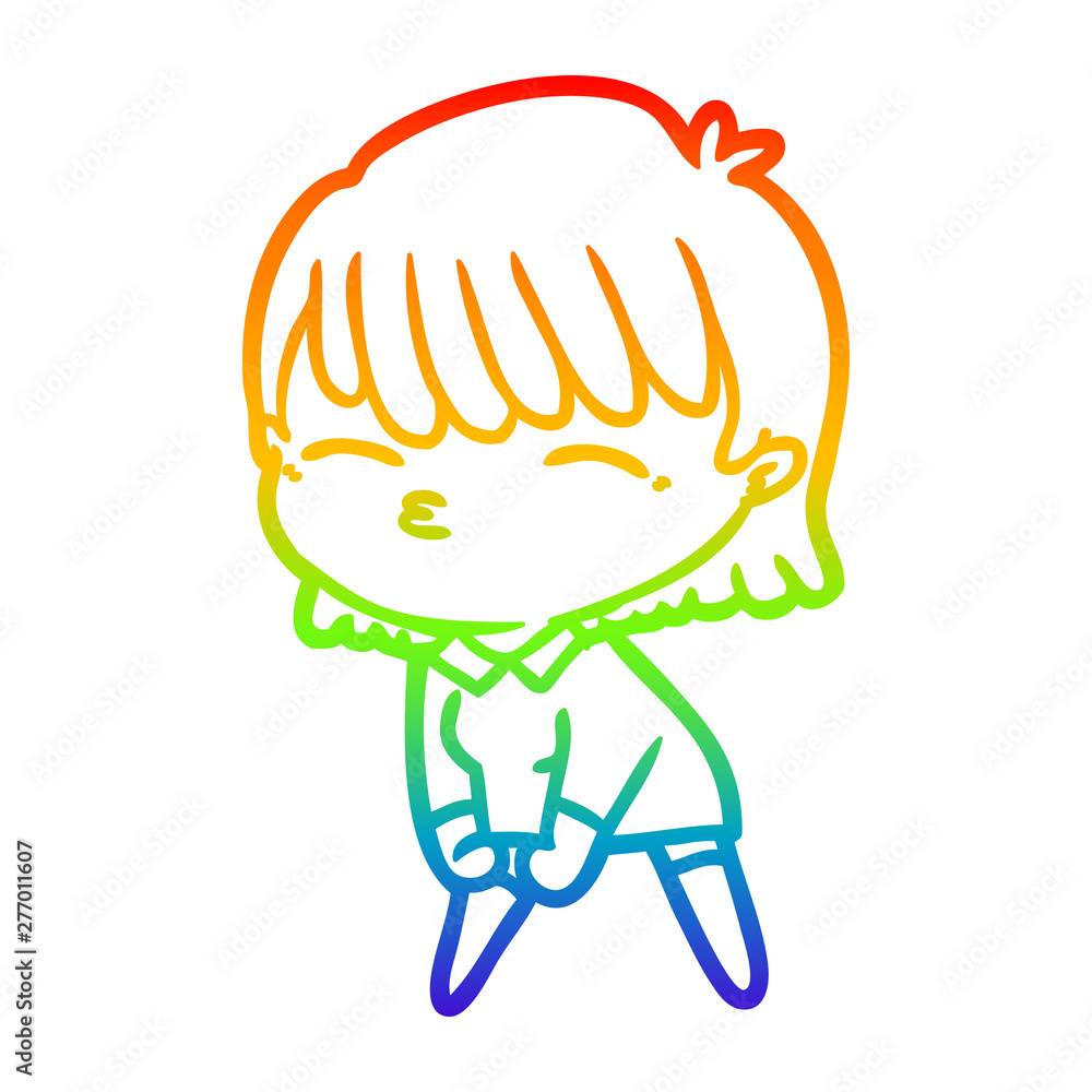 rainbow gradient line drawing cartoon woman rainbow gradient line drawing cartoon woman