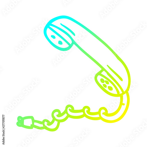 cold gradient line drawing cartoon phone handset