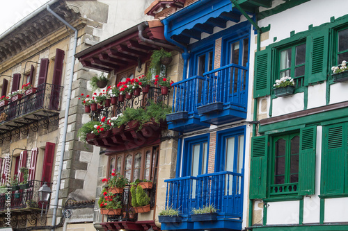 buildings, houses and architecture of hondarribia, basque country, spain