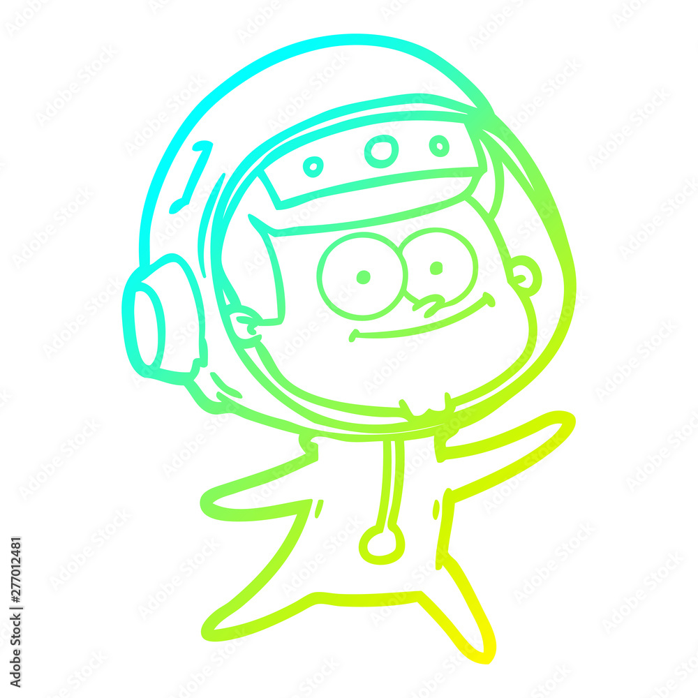 cold gradient line drawing happy astronaut cartoon cold gradient line drawing happy astronaut cartoon