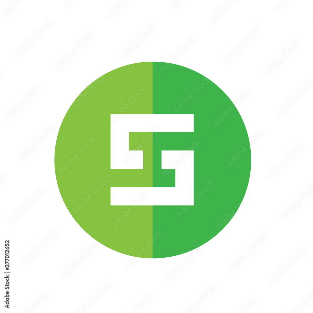 Fototapeta premium Green Letter S Icon Design, Abstract Element Company Logo
