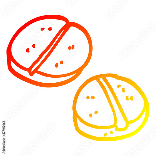 warm gradient line drawing cartoon tablets