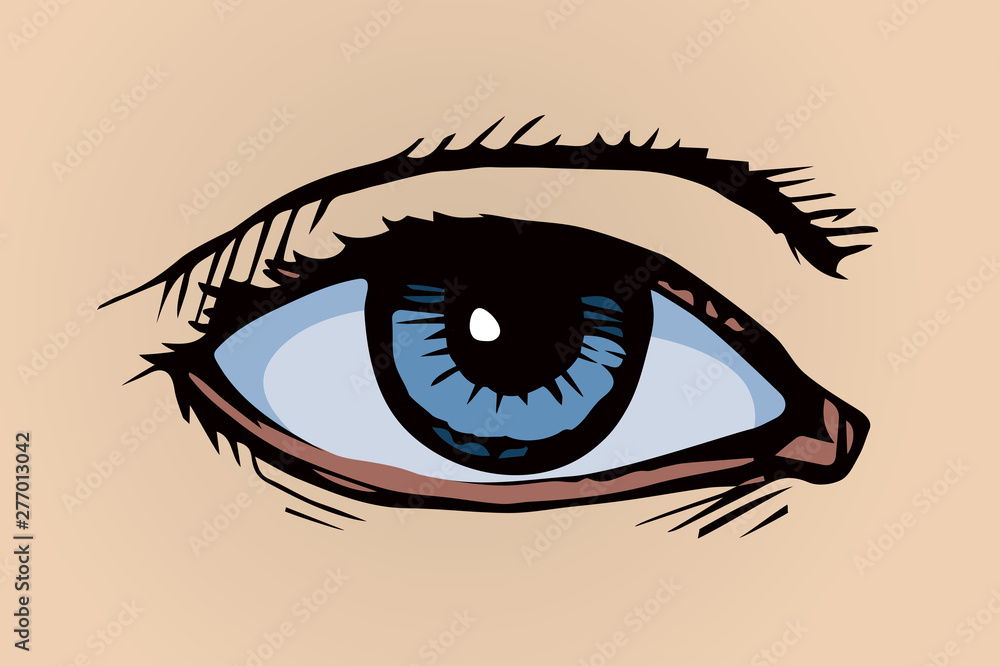 Eye. Vector drawing icon sign Eye. Vector drawing icon sign