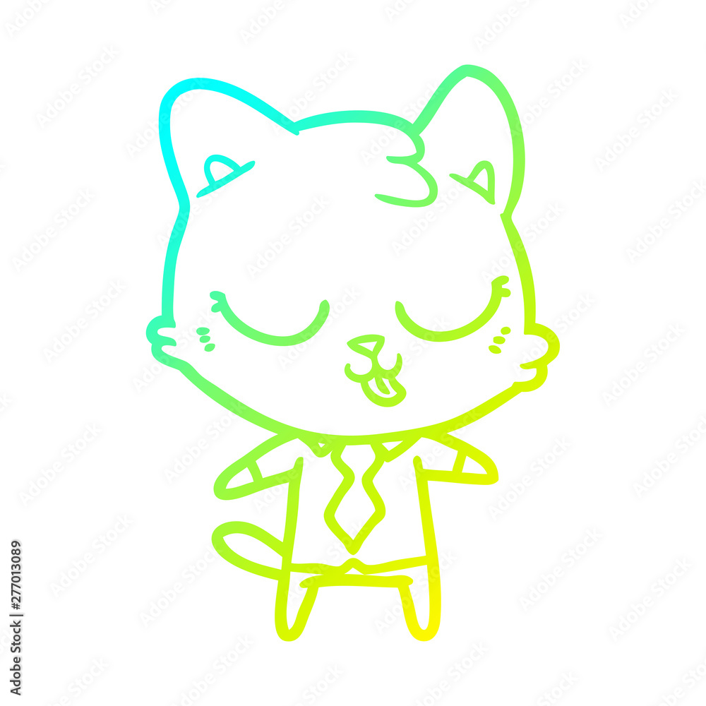 cold gradient line drawing cartoon business cat cold gradient line drawing cartoon business cat