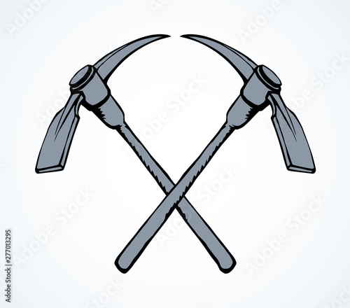 Pick axe icon. Vector drawing sign