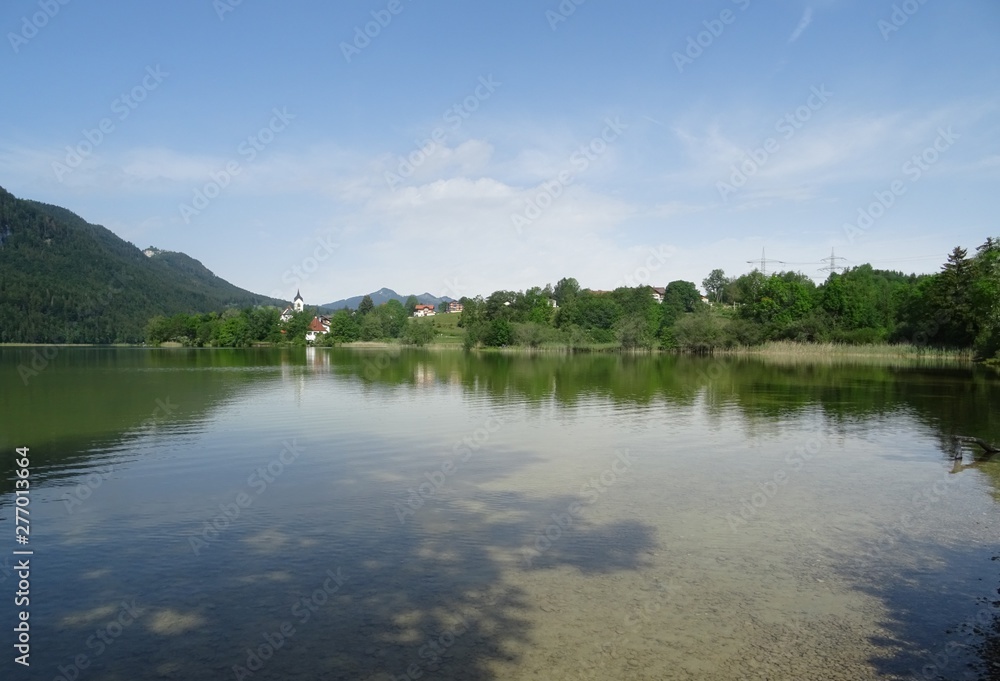 idylle am see - see, wasser, berge, wald in weissensee füssen