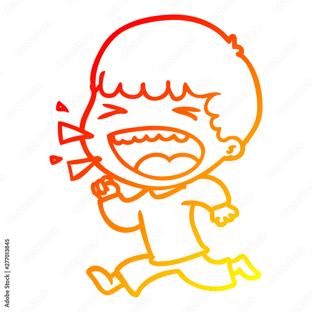 warm gradient line drawing cartoon laughing man warm gradient line drawing cartoon laughing man