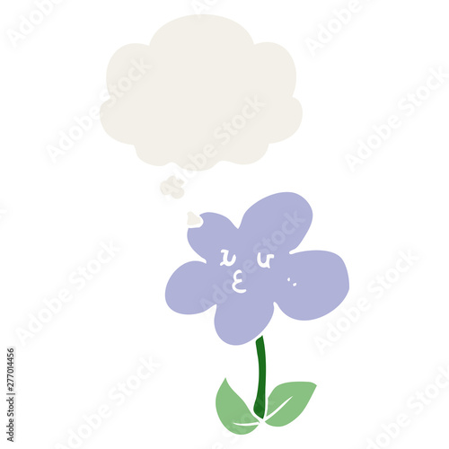 cartoon flower and thought bubble in retro style © lineartestpilot