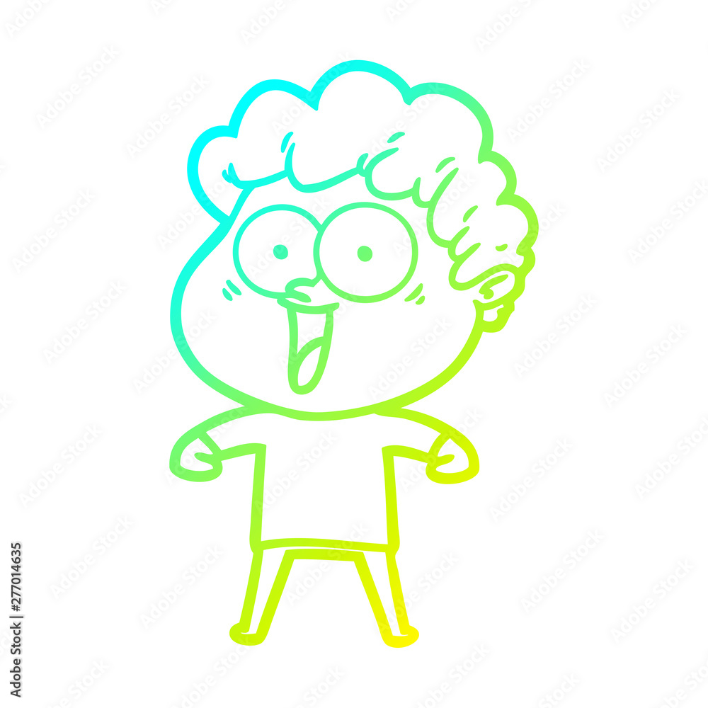 cold gradient line drawing cartoon happy man cold gradient line drawing cartoon happy man