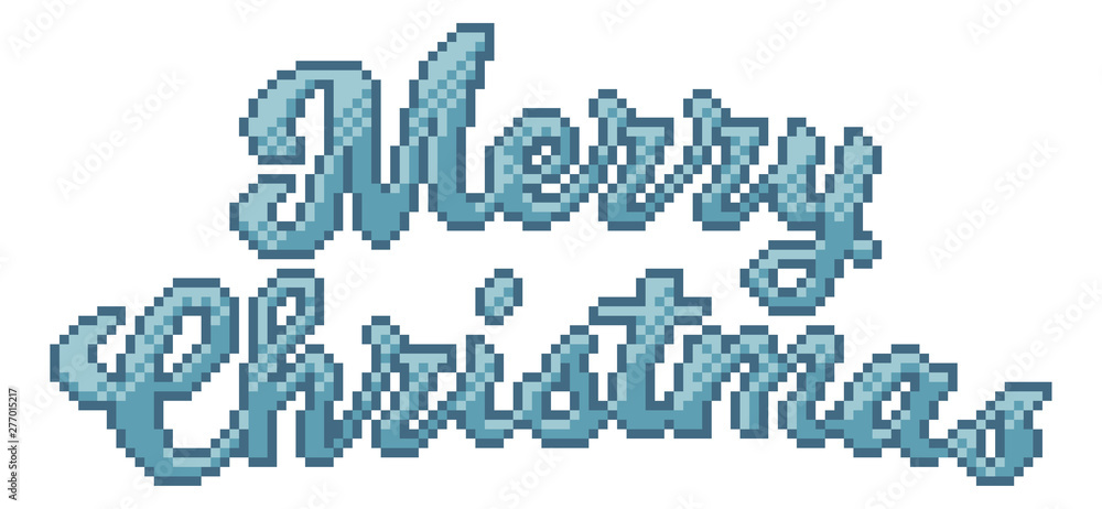 Merry Christmas message in an 8 bit pixel art video game style Merry Christmas message in an 8 bit pixel art video game style