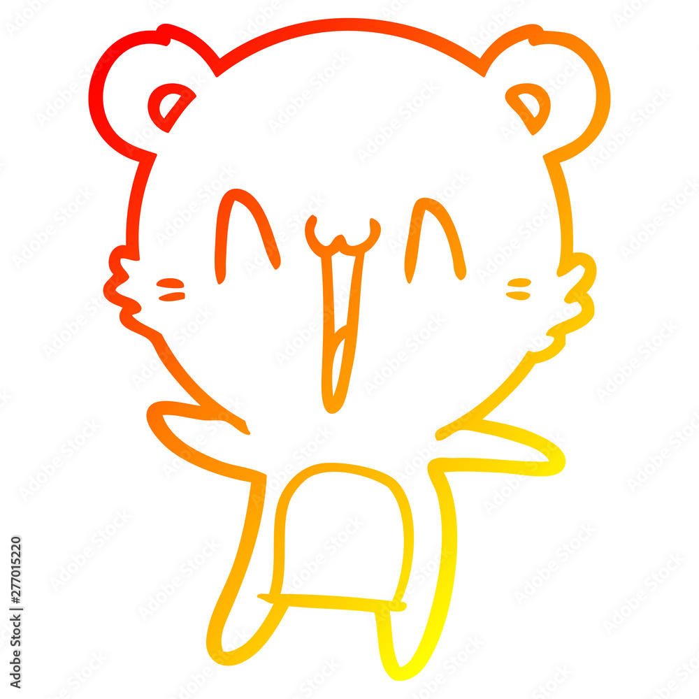 warm gradient line drawing happy bear cartoon warm gradient line drawing happy bear cartoon