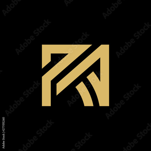 Initial letter RA linked luxurious logo, gold color design for brand - Vector