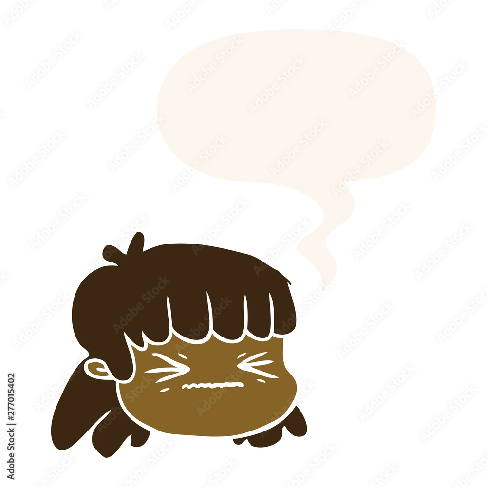cartoon female face and speech bubble in retro style cartoon female face and speech bubble in retro style