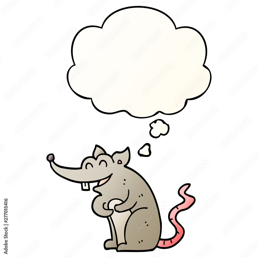 cartoon rat and thought bubble in smooth gradient style cartoon rat and thought bubble in smooth gradient style